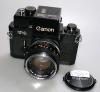 CANON F-1 OLD WITH 50/1.4 FD, BOOSTER T FINDER, IN GOOD CONDITION