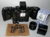 NIKON F3 WITH DA-2 VIEWFINDER, FILM BACK MF-4, MOTOR DRIVE MD-4, 2 FILM CASSETTES WITH BOXES, INSTRUCTIONS IN FRENCH, MINT