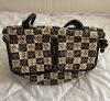 Chanel Camélia tote bag in beige canvas and black leather, very good condition