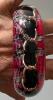 Chanel bracelet bangle tweed pink and black and metal chain inlaid with superb lucite