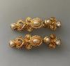 Christian Dior Germany earrings in gold metal, pearls and crystals, vintage 1980, superb