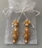 Christian Dior Germany earrings in gold metal, pearls and crystals, vintage 1980, superb