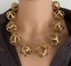 Christian Dior choker necklace in spherical gold metal from 1990 vintage, rare, superb