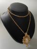 Christian Dior long chain necklace adorned with a pendant in gold metal and superb vintage pearls 1980