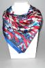 Christian Lacroix silk square scarf Cinq Continents colors blue, white, red, new label