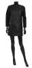 Courrèges short straight dress in black wool T.36 superb