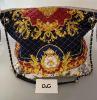 Dolce & Gabbana large printed bag in nylon and navy blue leather, superb Ania model