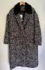 Escada long heathered black and white wool coat, 2021 collection, size 46, new label