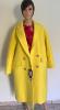 Escada long oversized light yellow coat in cashmere and wool, 2021 collection, size 42, new label, superb