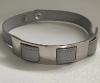 Hermès gray leather and silver metal choker necklace from 2003, very good condition