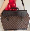 Louis Vuitton large model West End bag in damier canvas and brown leather, shoulder strap, very good condition