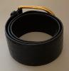 Saint Laurent wide belt in vintage black leather, size 90, very good condition