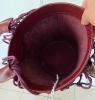 Staud Moreau model bucket bag in burgundy leather and rope, new label