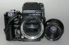BRONICA ETRS WITH 75/2.8 ZENZANON E II, LENS HOOD, AE II PRISM FINDER E WITH INSTRUCTIONS, FILM BACK 120, HAND GRIP ETR, STRAP, IN GOOD CONDITION