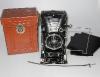FOLDING 9x12 FROM 1930 WITH LENS TESSAR 135/4.5, FILM HOLDERS, CASE, IN GOOD CONDITION