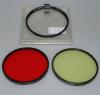 HASSELBLAD SET OF 2 FILTERS 93 RED, YELLOW, RING, PLASTIC BOX, IN VERY GOOD CONDITION