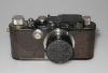 LEICA III MODEL F BLACK FROM 1933 WITH ELMAR 50/3.5 FROM 1933, BLACK LENS HOOD FISON