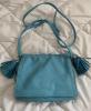 Loewe small Flamenco model bag in sky blue leather, shoulder strap, superb new condition