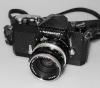 NIKON NIKKORMAT FT BLACK WITH 50/2 NIKKOR-H AUTO, STRAP, IN GOOD CONDITION
