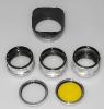 ROLLEIFLEX SET BAYONET 1 WITH LENS HOOD, ROLLEINAR 1, 2 and 3, YELLOW FILTER, H-1 FILTER, IN VERY GOOD CONDITION