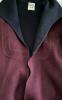 Hermès burgundy and navy blue belted cashmere jacket, superb size 36/38