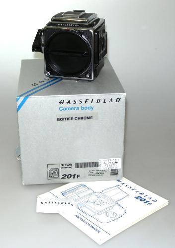 HASSELBLAD 201F CHROME 10529 FROM 1994, INSTRUCTIONS IN ENGLISH, BOX, MINT