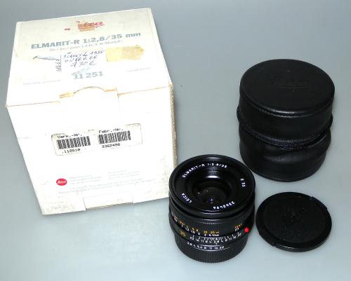 LEICA 35mm 2.8 ELMARIT-R 3 CAMS FROM 1985, 11251, BAG, BOX, MINT