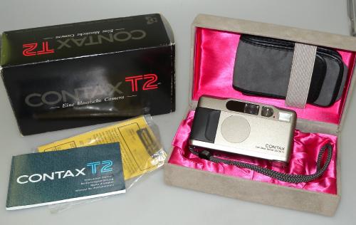 CONTAX T2 WITH 38/2.8 SONNAR, STRAP, INSTRUCTIONS, BAG, CASE, MINT IN BOX