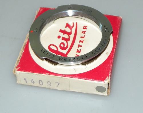 LEICA ADAPTER RING 14097 FOR LENS SCREW MOUNT ON M2 50mm, M3 28 and 50mm, NEW IN BOX
