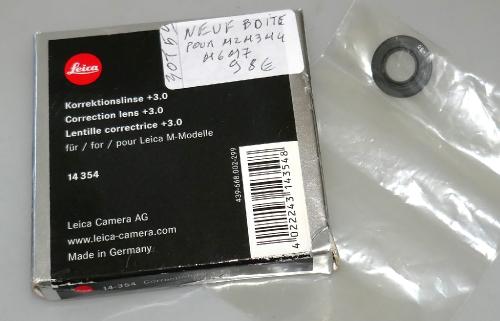 LEICA CORRECTION LENS +3.0 14354 FOR M2, M3, M4, M6, M7, NEW IN BOX