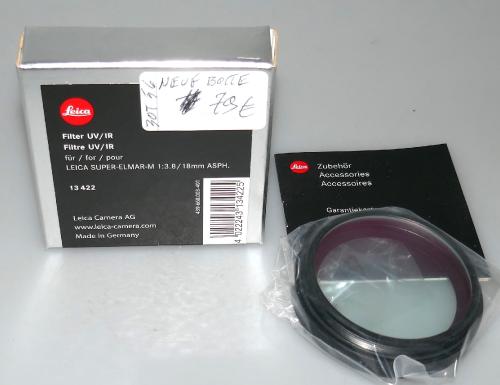 LEICA FILTER UV/IR 13422 FOR SUPER-ELMAR 3.8/18mm ASPH. NEW IN BOX