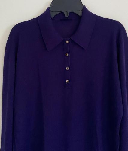 Chanel purple cashmere and silk sweater, T.M very good condition