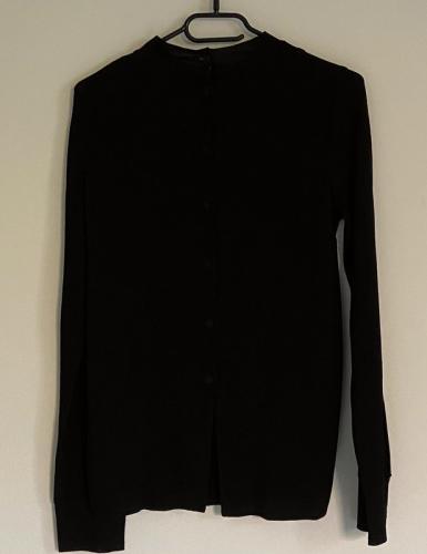 Chanel fine black viscose sweater buttoned in the back T.38 superb