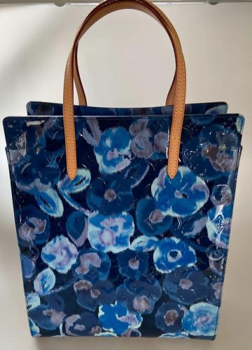 Louis Vuitton Flower Ikat Catalina shopping bag in blue patent leather and natural leather, Dustbag, from 2013, superb
