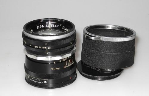 ALPA 90mm 2.8 ALPA-ALTELAR FROM 1958 WITH LENS HOOD IN VERY GOOD CONDITION