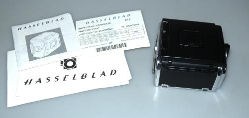 HASSELBLAD FILM BACK A12 CHROME FROM 1982, IN VERY GOOD CONDITION
