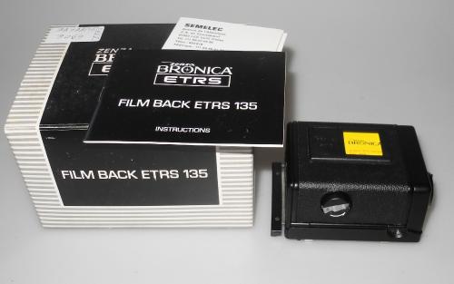 BRONICA FILM BACK ETRS 135 WITH INSTRUCTIONS IN ENGLISH, BOX, MINT