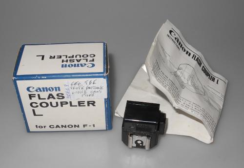 CANON FLASH COUPLEUR L FOR CANON F-1 WITH INSTRUCTIONS, BOX, IN VERY GOOD CONDITION