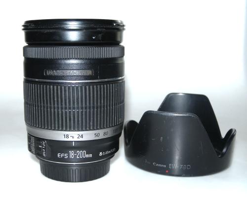 CANON 18-200mm 3.5-5.6 IS EF-S WITH LENS HOOD