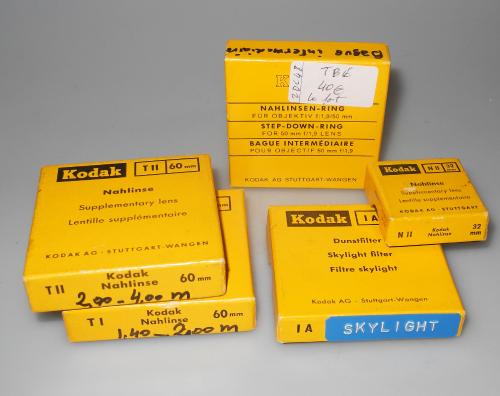 KODAK SET OF CLOSE-UP AND FILTERS FOR RETINA, BOXES, IN VERY GOOD CONDITION