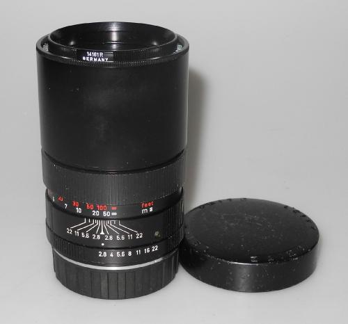 LEICA 135mm 2.8 ELMARIT-R, 2 CAMS, WITH RING 14161R, LENS HOOD INCLUDED, IN GOOD CONDITION
