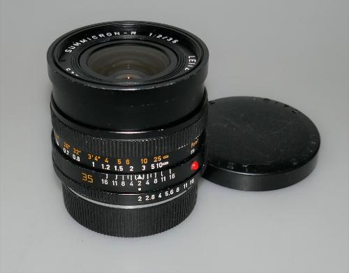 LEICA 35mm 2 SUMMICRON-R BLACK GERMANY E55 3 CAMS FROM 1983, REF. 11115, IN GOOD CONDITION