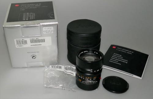 LEICA 50mm 1.4 SUMMILUX-M ASPH. BLACK ANODIZED FINISH 6 BIT 11891, INSTRUCTIONS, BAG, MINT IN BOX