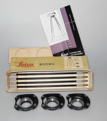 LEICA BOOWU COMPLETE CLOSE-UP ATTACHMENT FOR LEICA SCREW MOUNT (A6-A5-A4), INSTRUCTIONS, BOX, IN GOOD CONDITION
