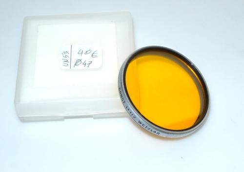LEICA YELLOW/ORANGE FILTER DIAM.47 WITH PLASTIC BOX IN GOOD CONDITION
