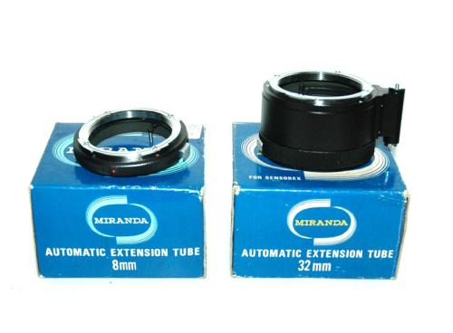 MIRANDA AUTOMATIC EXTENSION TUBE 8 AND 32mm NEW IN BOXES