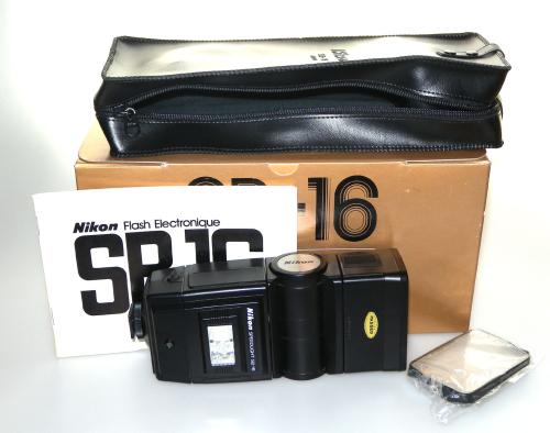 NIKON SPEEDLIGHT SB-16 WITH INSTRUCTIONS, BAG, AS-9 MINT IN BOX
