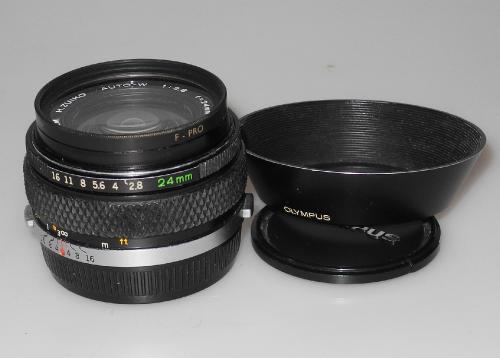 OLYMPUS 24mm 2.8 OM H. ZUIKO WITH B+W FILTER, LENS HOOD, IN GOOD CONDITION