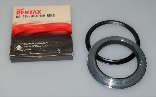 PENTAX 52-49mm ADAPTER RING WITH BAYONET RING, BOX, IN VERY GOOD CONDITION