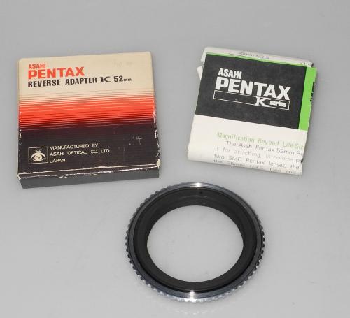 PENTAX REVERSE ADAPTER K 52mm, INSTRUCTIONS, BOX, MINT